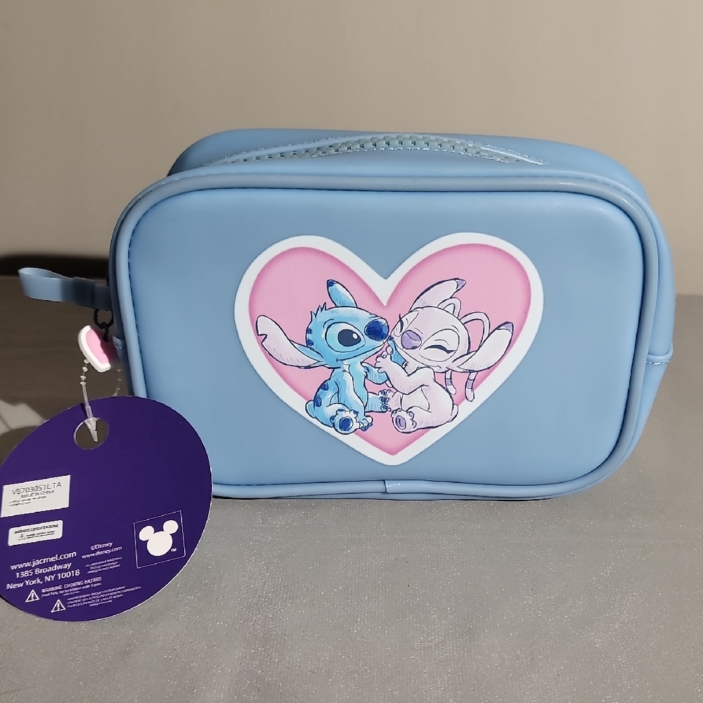 Disney Stitch Blue and Pink Travel Accessory Bag